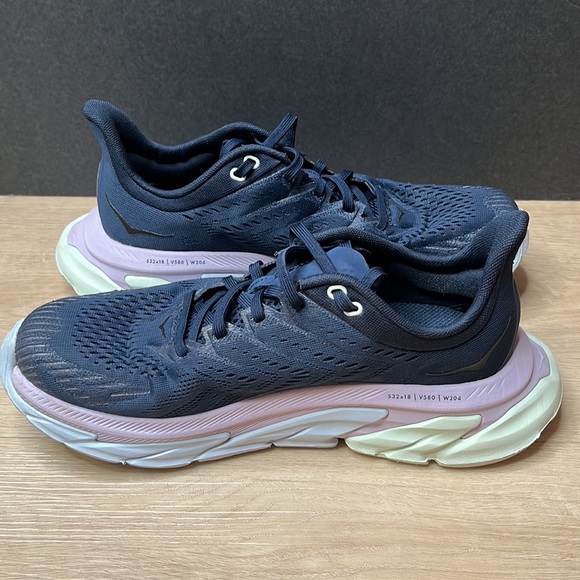 HOKA ONE ONE Clifton Edge Running Shoe Women Outer Space Orchid Hush SIZE 8 1/2 - Picture 8 of 12